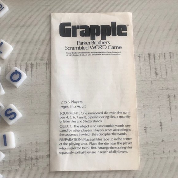 Vintage 1973 Parker Brothers Grapple Scrambled Word Game # 273 - Picture 6 of 11